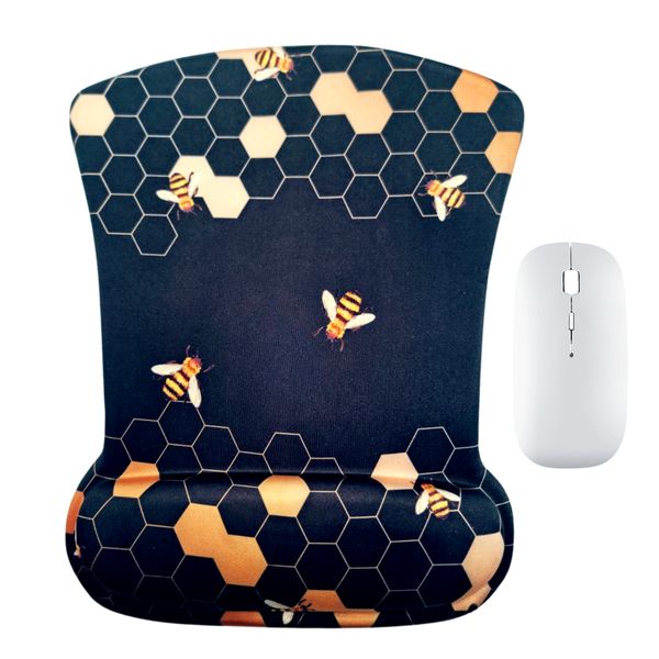 LD Ergonomic Bee-Hive Mouse pad and Wireless Mouse