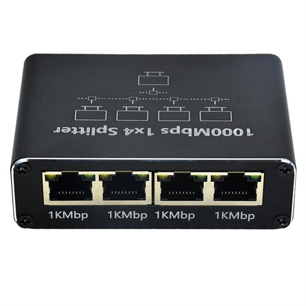 1-to-4 RJ45 Network Port Ethernet Splitter Suitable for PC Laptops