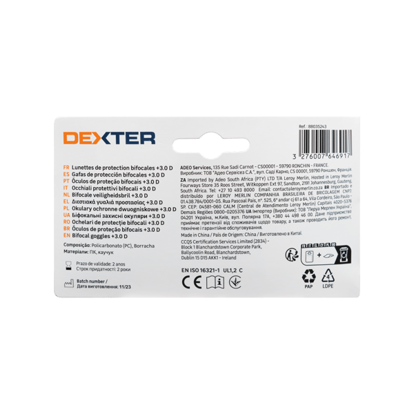 Dexter Safety Glasses With Lens Bifoca