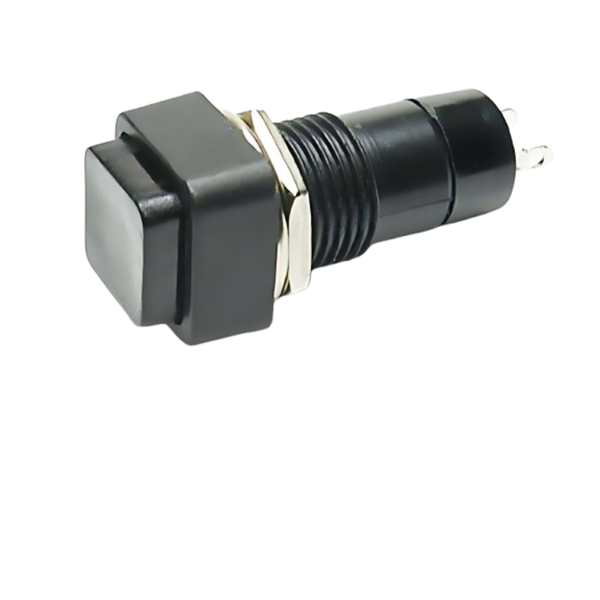 R18-23C BLACK Square Momentary Push Button Switch SPST 3A 125VAC