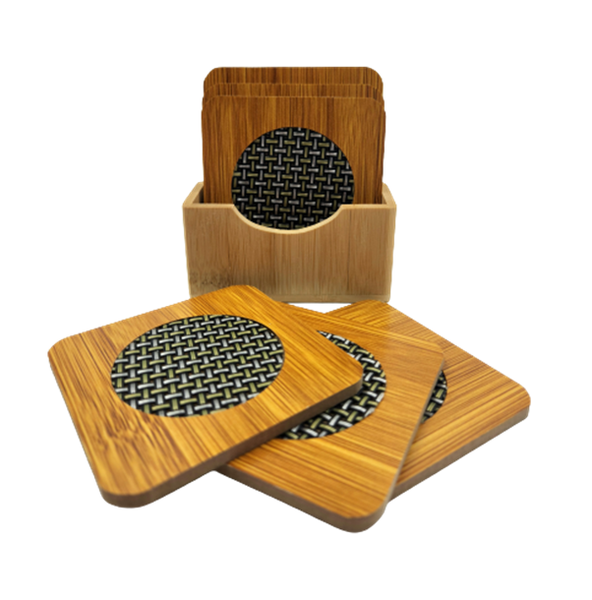 Bamboo Coaster Square Set - 6 Piece