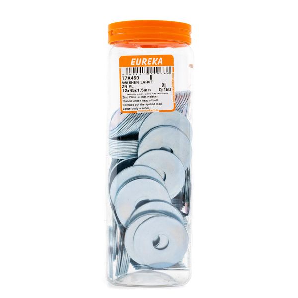 EUREKA Large Body Washer Zinc Plated 12 x 45 x 1.5mm Q:150 T7A460