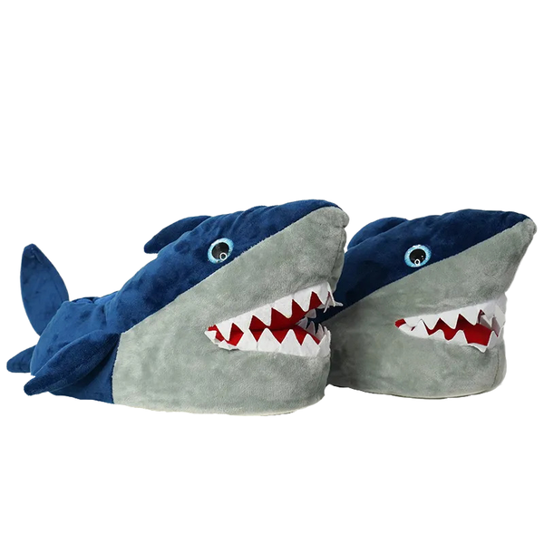 Soxy Lady -Shark Slippers - One Size UK-5 - UK-9 Blue/Grey