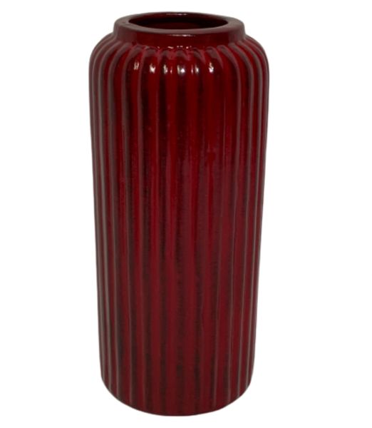 Vase Ceramic Louise Ribbed Bottle Décor Essentials