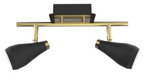 2 Light Sophisticated Black and Brass Spotlight Bar - S173 | Shop Today