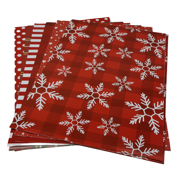 Red &amp; White Christmas Wrapping sheets (Pack of 6)