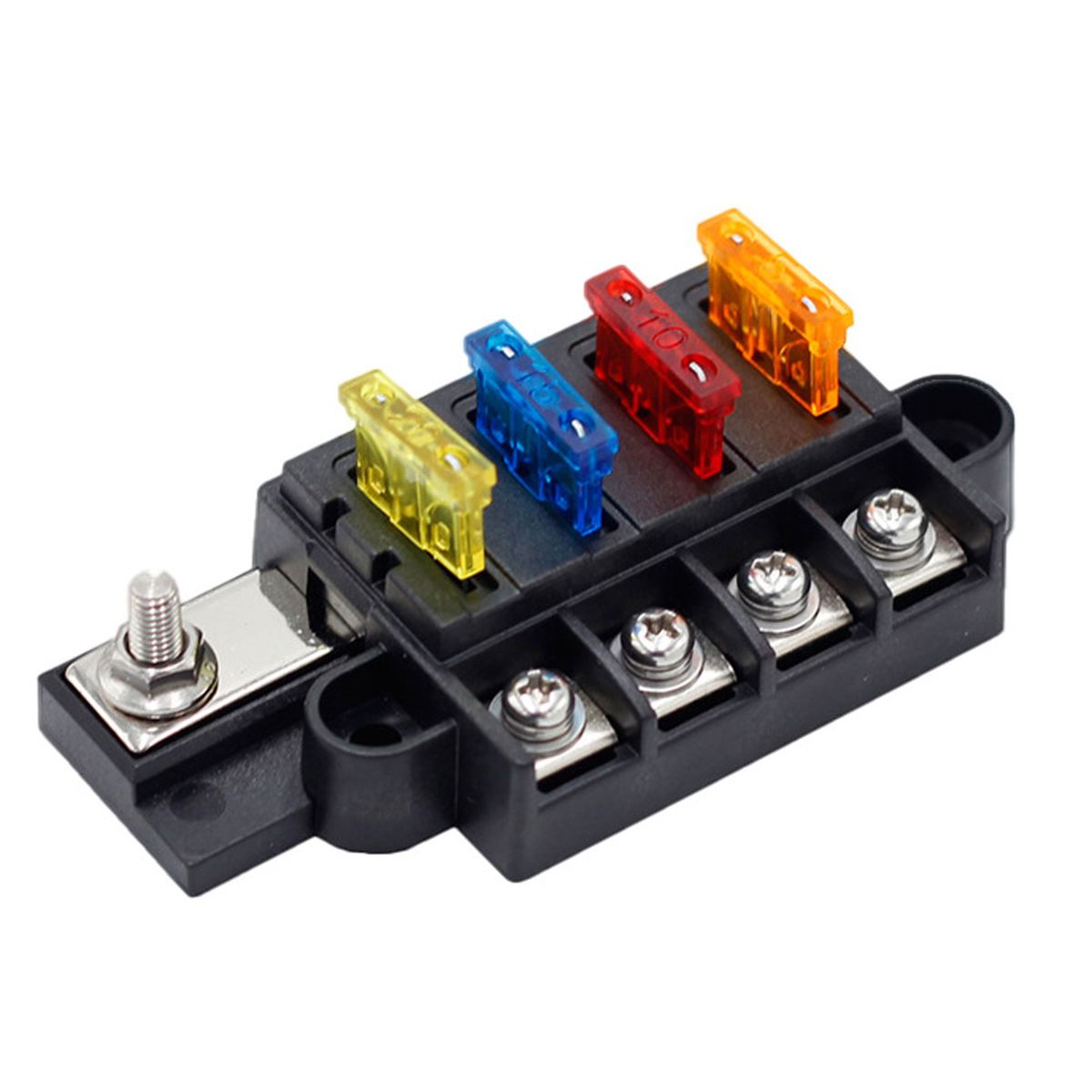 4-Way Blade Fuse Box with Cover DC 32V for Car Boat