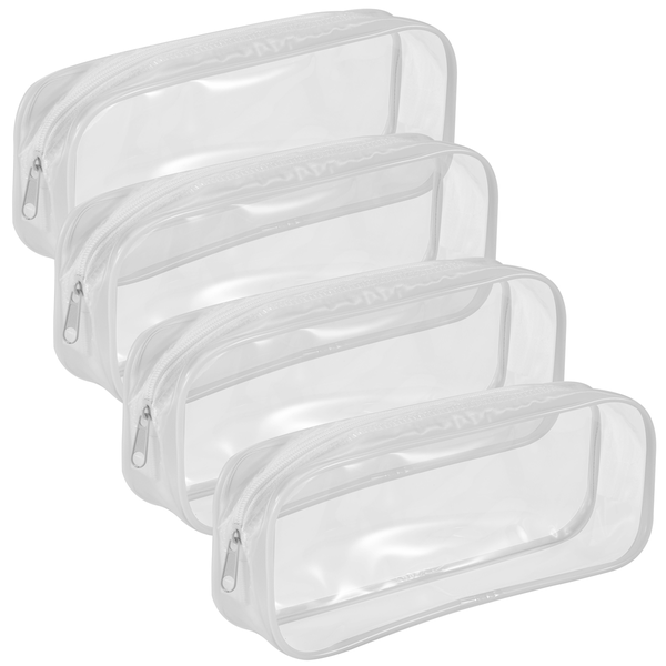 4 Pcs Clear Pencil Case Big Capacity Transparent Pen Pencil Bag PVC