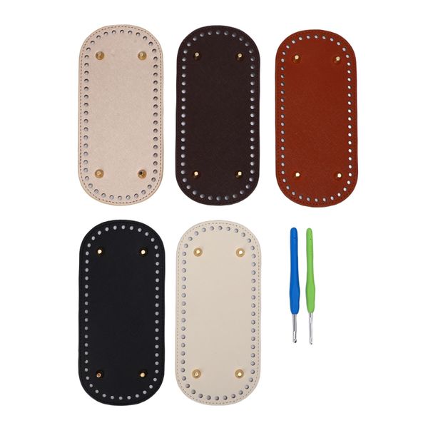 5PCS woven PU leather bag bottom with 2 woven hooks, woven bag handbag