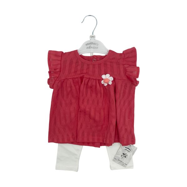 Mothers Choice Infants Girls 2 Piece Set White Flower