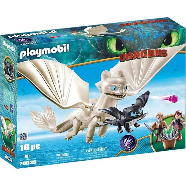 PLAYMOBIL Dragons Light Fury and Baby Dragon with Kids 70038 | 4+ Yrs