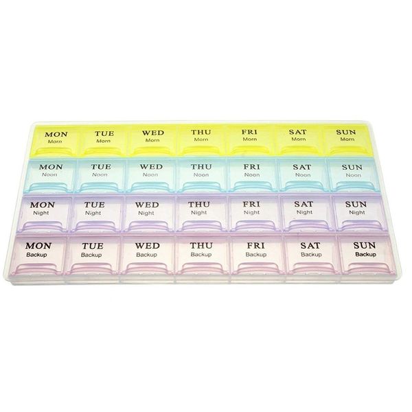 FI- Weekly Pill Organizer 3 Times A Day + Backup Extra Pills