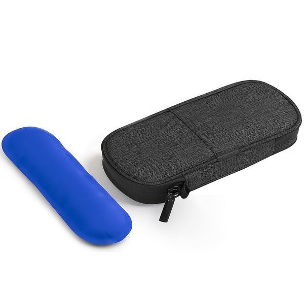 Medication Cooler Bag +1 Reusable Ice Packs-black