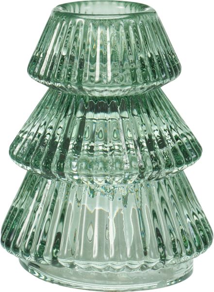 Glass Candle Holder - Light Green, 6.4x8cm, 200g
