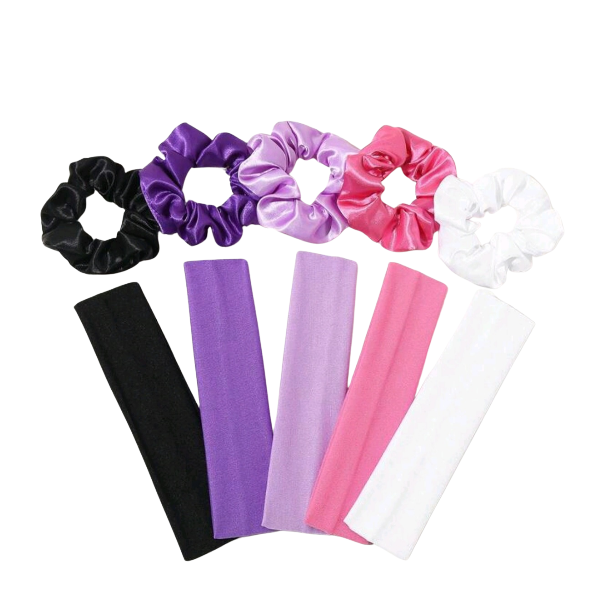 10-Piece Scrunchie &amp; Headband Set - Multicolour Hair Accessories