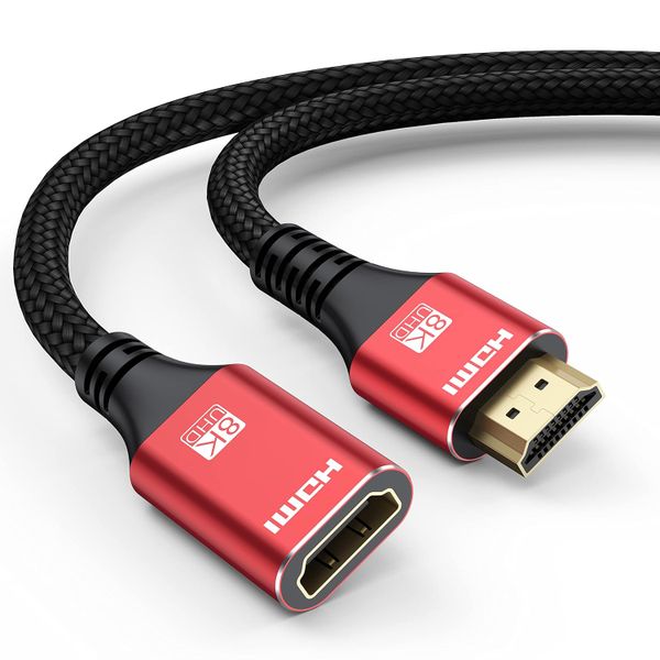 8K HDMI 2.1 Extension Cable HDMI Extender Compatible with PC HDTV