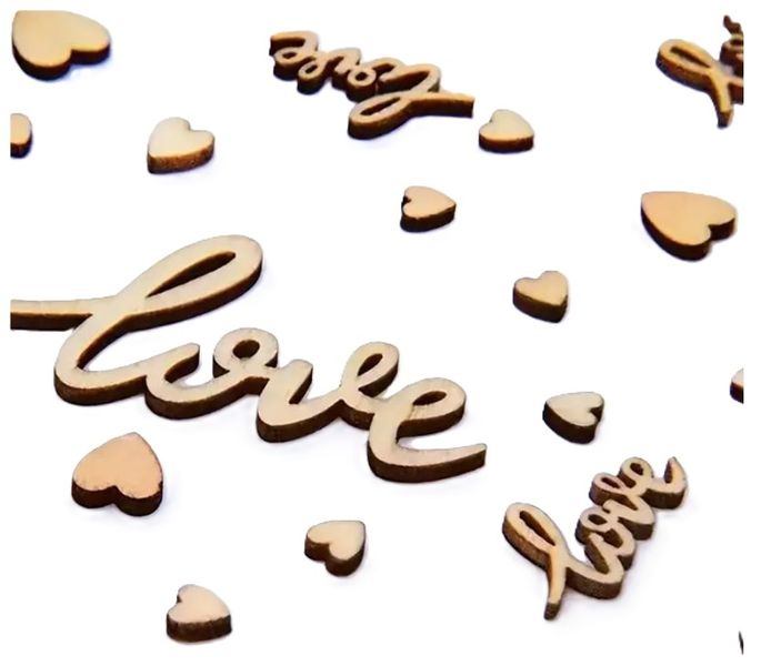100 Piece Wooden Heart Confetti