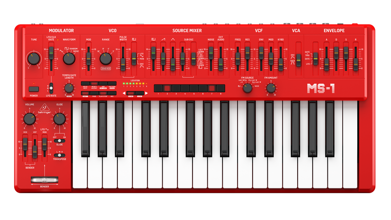Behringer MS-1-RD MKII Analog Synthesizer with Handgrip - Red