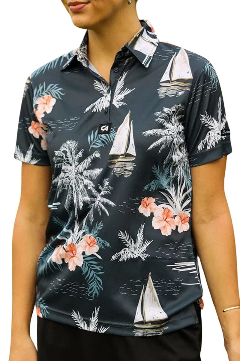 CA Ladies Funky Golf Shirt | Let's Go Sailing