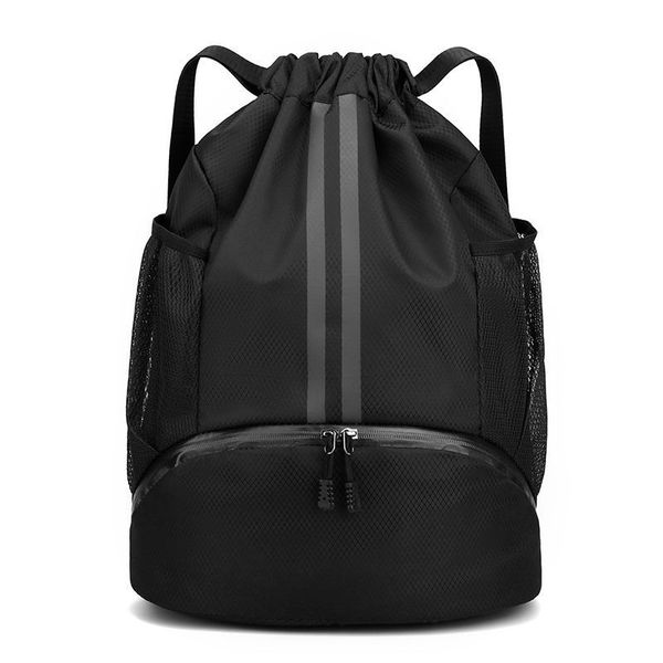Lightweight Drawstring Sports Backpack with Zipper Pocket