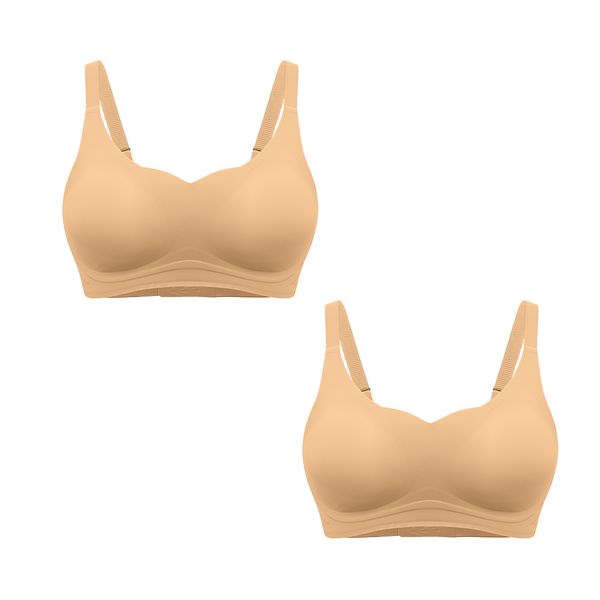 Women's Seamless Wireless 3/4 Cup Bra Supportive Daily Lingerie - Pack of 2