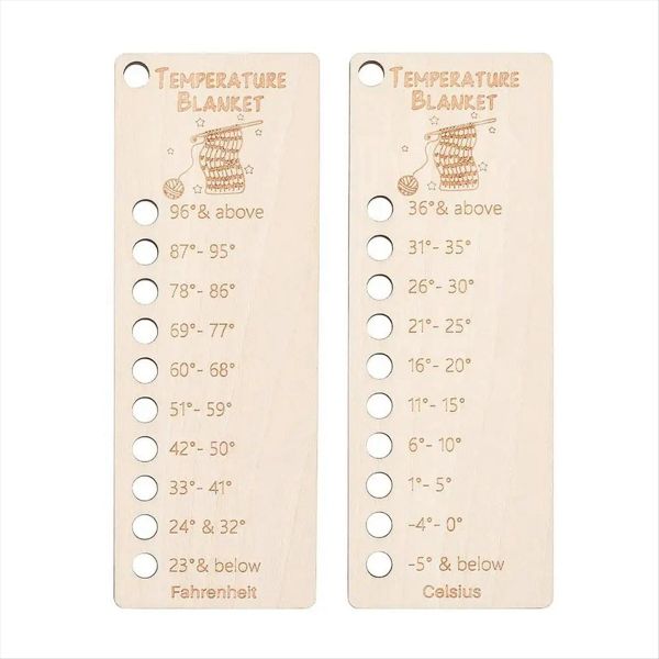 2 Piece Temperature Blanket Color Chart Wood Blanket Color Tool