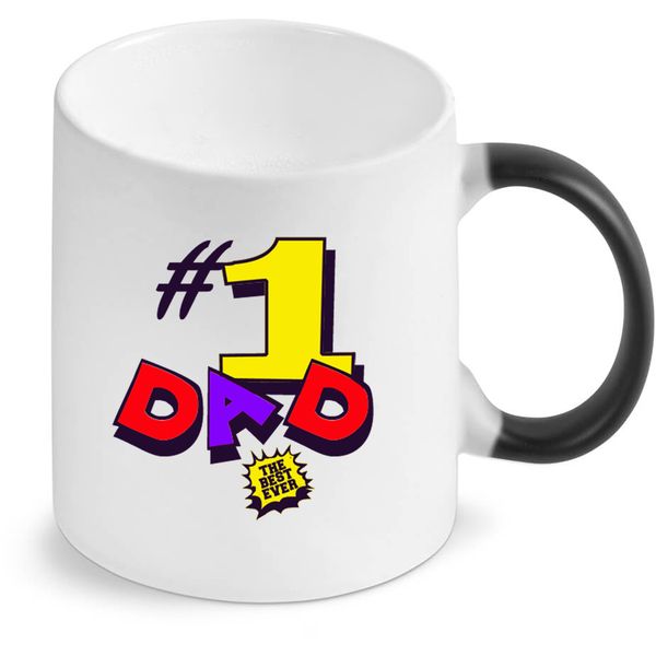 #1 Dad Birthday Christmas Father's Day Colour Changing Coffee Mug