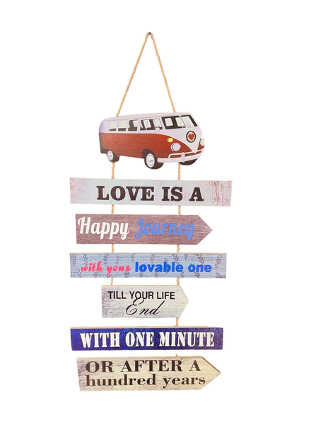 Hanging Wood Love Journey Wall Art