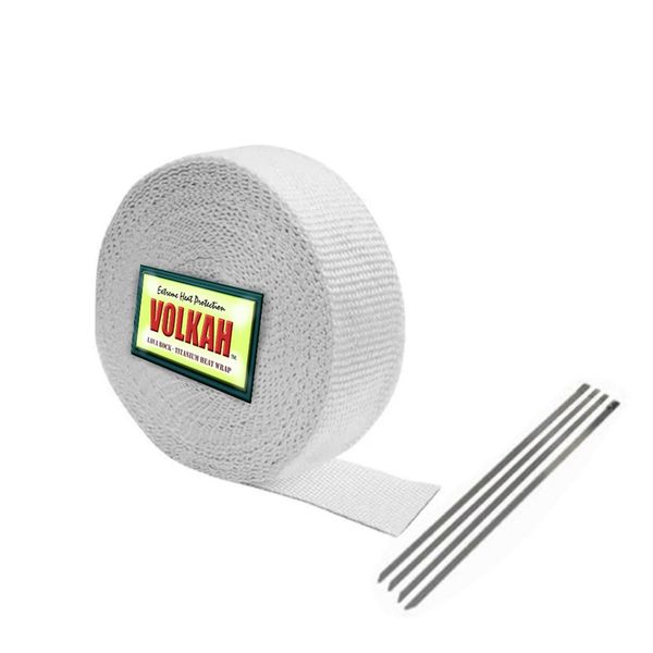 10 meters White Exhaust Heat Wrap