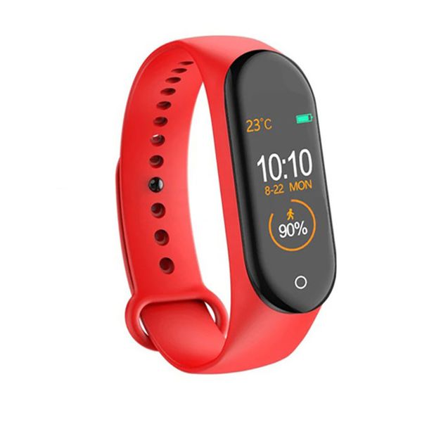 Red - M4 Smart Watch Heart Rate Monitor Tracker Fitness Sports Watch