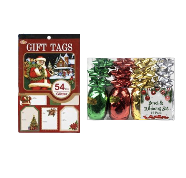 Gift Ribbon &amp; Bows (16piece) with 54 Gift Name tags