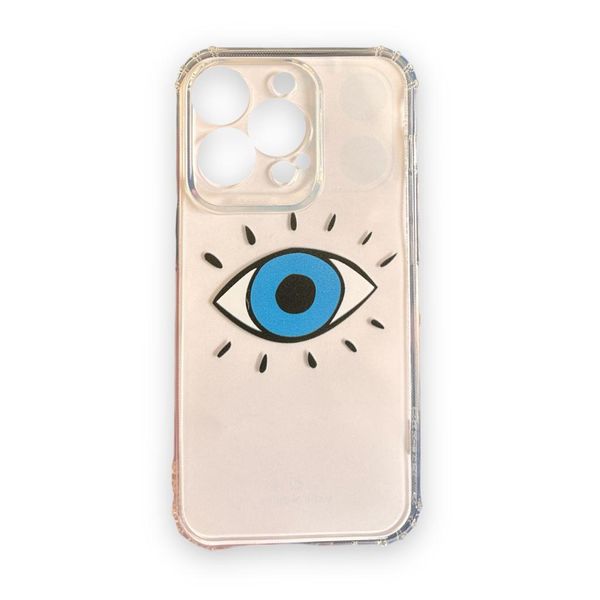 AMA Eye Print Clear Silicon Protective Case For iPhone 14 Pro Max