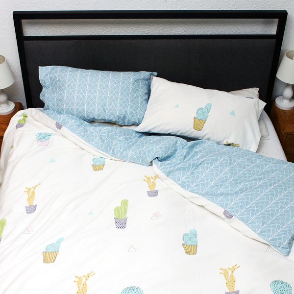 Humble Saffa- 100% Cotton Percale Duvet Cover - Cacti 2.0