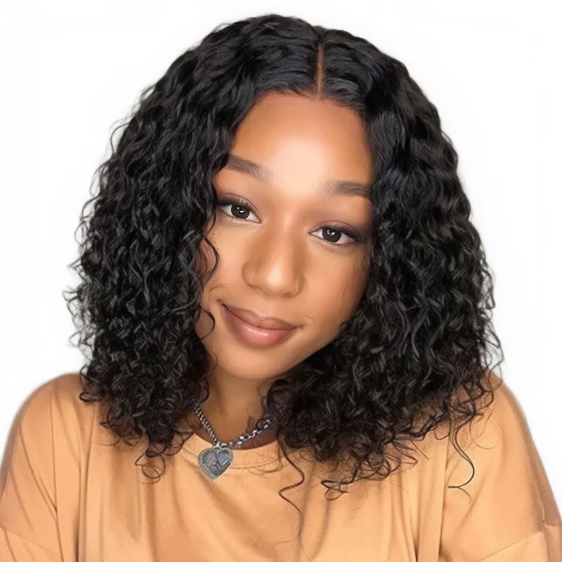 Geebuy 14Inch Glueless Brazilian Curly Weave Wig13x4 Full Frontal Lace Wig