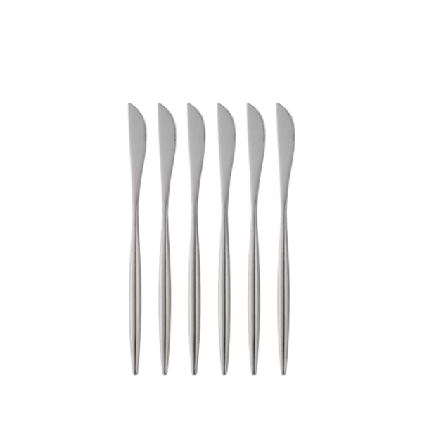 G19-2-4 Premium 6-Piece Silver Stainless Steel Knife Set