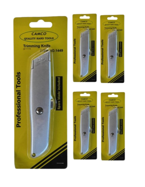 Camco 5 Pack Utility Retractable Trimming Knife (Box Cutter)