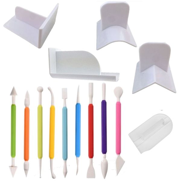Kitchen 5 Piece Fondant Smoothing Tools &amp; 9 Piece Fondant Modelling Tools