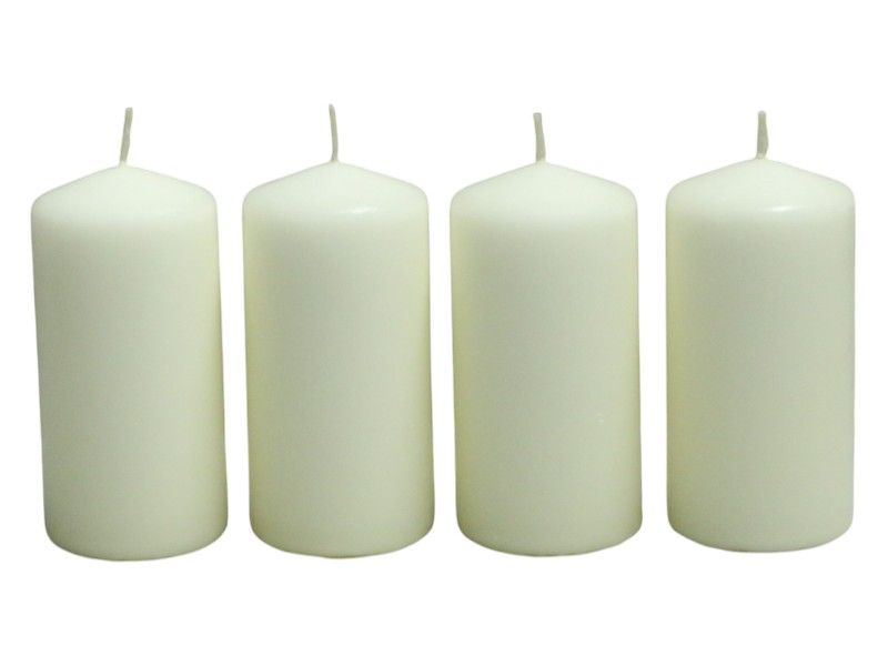 Off White 4-Piece Unscented Candles 10x5cm