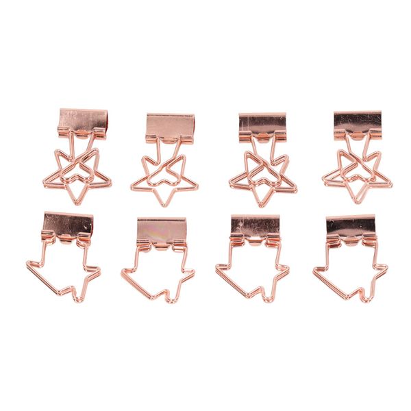 Rose Gold Star Paper Clips Compatible with Office