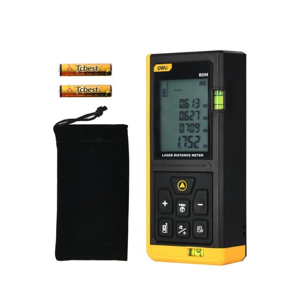 Deli Laser Distance Meter 80M - Digital Laser Measure with LCD Display