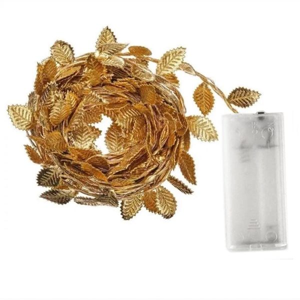 2 Meters Simulation Golden Leaves Led Lights