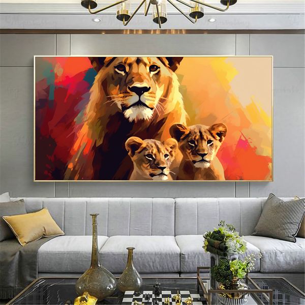 Canvas Wall Decor - Lioness and Cub - 0478