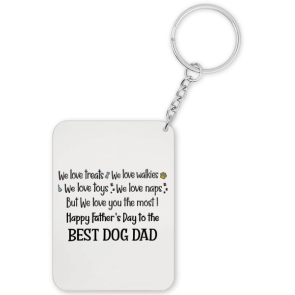 Happy Father's Day To The Best Dog Dad Gift Keyring
