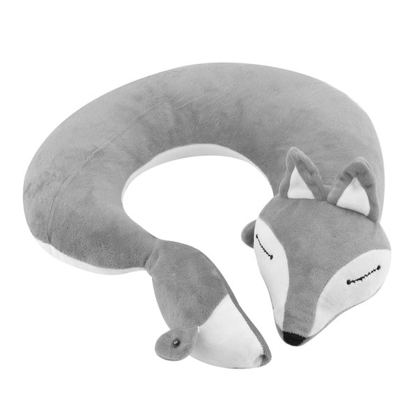 Fox Shape U Shaped Travel Neck Pillow Gray image