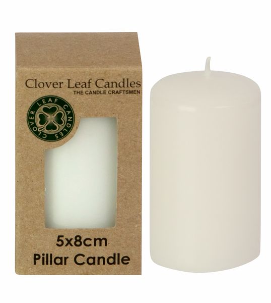 6 x Clover Leaf Candles - Decor Pillar Candle - (5x8cm)
