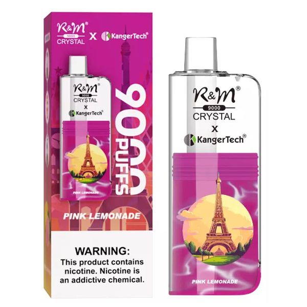 Crystal 9000 Puffs Rechargeable Disposable Vape With 18ml Pink Lemonade