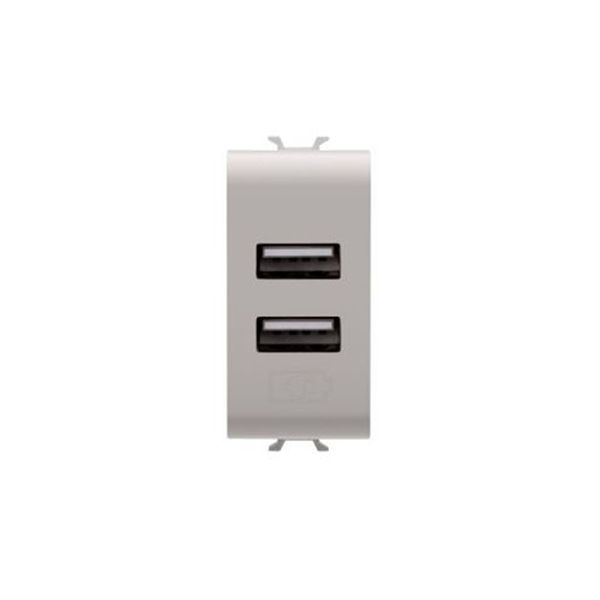 Gewiss - Chorus 1M USB 2-Port Charger Module 5VDC 2.1A Titanium