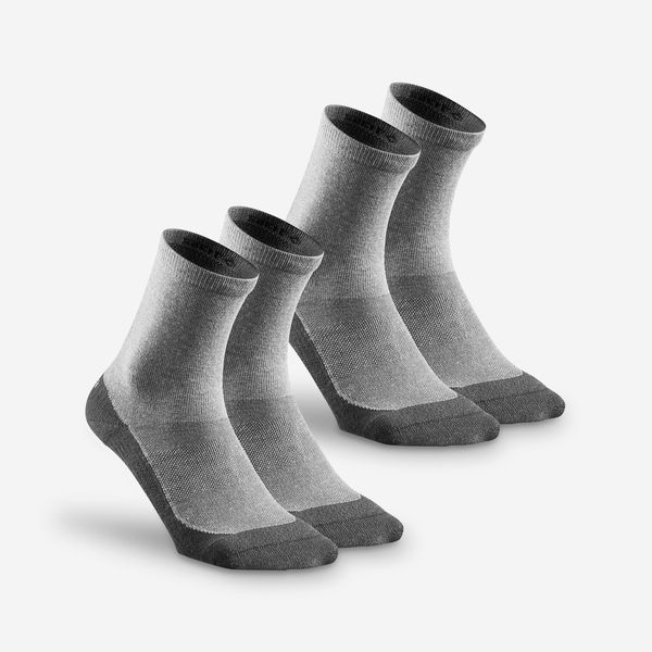 Quechua Sock Hike 50 High - Pack of 2 - Grey