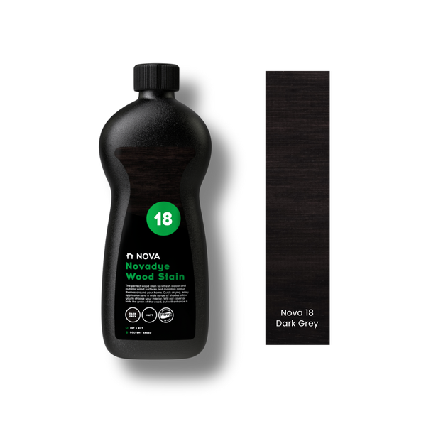 Nova 18 Novadye Wood Stain - Dark Grey 500ml