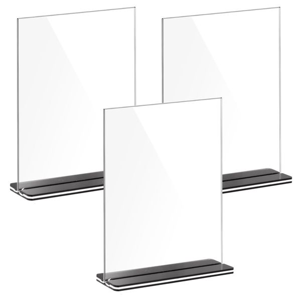 Craft A5 Transparent Double Sided Acrylic Sign Display Holder 3pc- 21cm